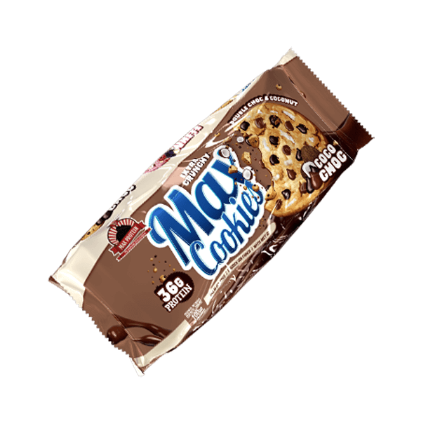 envase de nuevas max cookies de la marca Max Protein (Galletas Proteicas Bajas en Calorias)