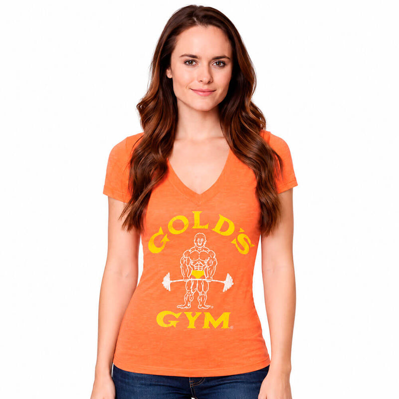 Damen-T-Shirt Neon Joe Classic mit V-Ausschnitt - Gold's Gym 2