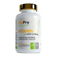 Vitamina D3 4000IU with Olive Oil de 90 softgels del fabricante LifePRO