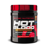 Hot Blood Hardcore presentación de 375g de la categoría pre entreno hecho por Scitec Nutrition