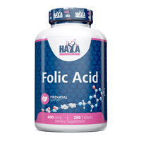 Ácido Fólico 800mcg envase de 250 tabletas suplemento de la sección minerales de la marca Haya Labs