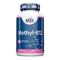 Methil-B12 200mcg envase de 100 tabletas en la sección de vitamina b por Haya Labs