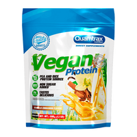 Vegan Protein presentación de 500g del fabricante Quamtrax complemento alimenticio de proteína vegetal y veganos