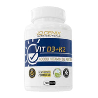 Vit D3+K2 4000UI presentación de 90 tabletas por IO.Genix complemento alimenticio de vitamina d
