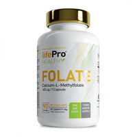 Folate 400µg presentación de 90 cápsulas del fabricante LifePRO en la categoría sistema circulatorio