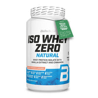 Iso Whey Zero Natural envase de 908g de Biotech USA complemento alimenticio de proteína de aislado de suero isolate