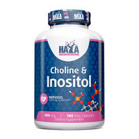 Colina & Inositol 500mg bote de 100 cápsulas vegetales de la marca Haya Labs suplemento de la sección vitaminas