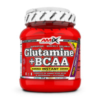 Glutamina + BCAA de 500g hecho por Amix Nutrition complemento alimenticio de bcaa + glutamina