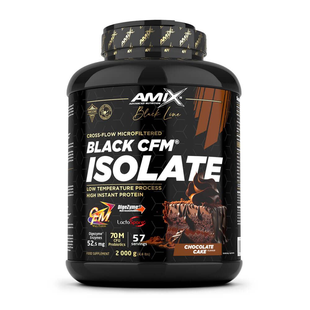 Black CFM Isolate envase de 2kg hecho por Amix Nutrition en la sección de proteína de aislado de suero isolate