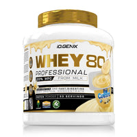 Whey 80 Profesional envase de 1kg hecho por IO.Genix complemento alimenticio de proteina de suero whey