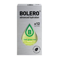 Caja de 12 Stick Bolero Iced Green Tea para 500ml presentación de 3g complemento alimenticio de edulcorantes y saborizantes de l