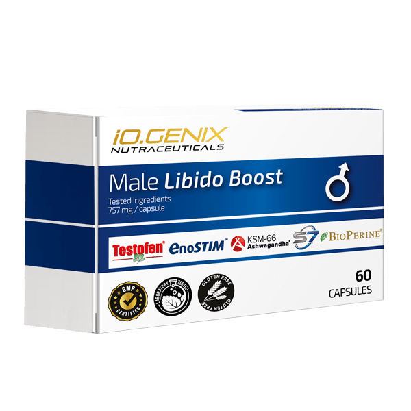 Male Libido Boost bote de 60 cápsulas de IO.Genix en la sección de vigorizantes