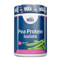 100% Proteína Aislada de Guisante Natural bote de 454g del fabricante Haya Labs complemento alimenticio de proteína vegetal y ve
