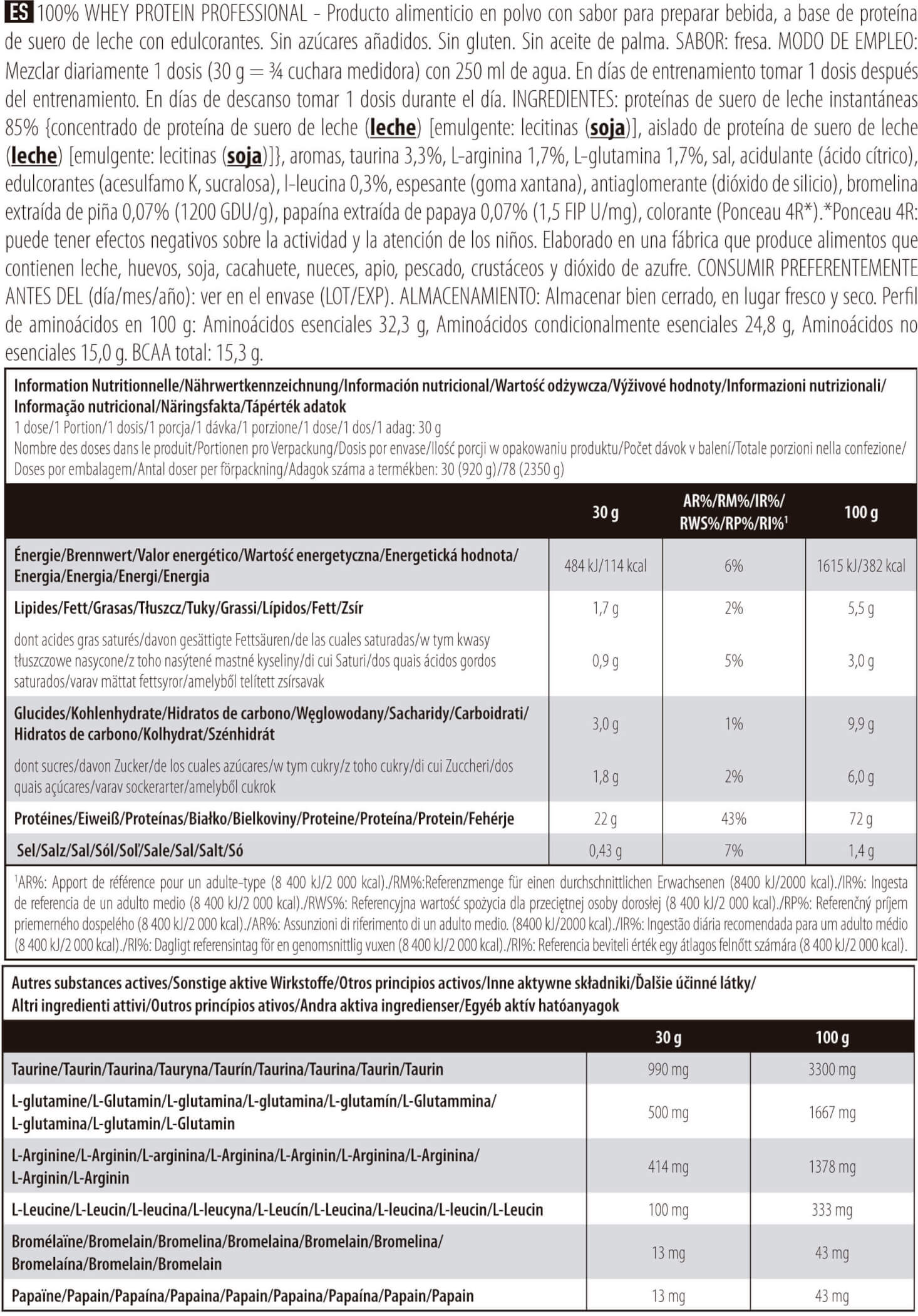 Información nutricional
