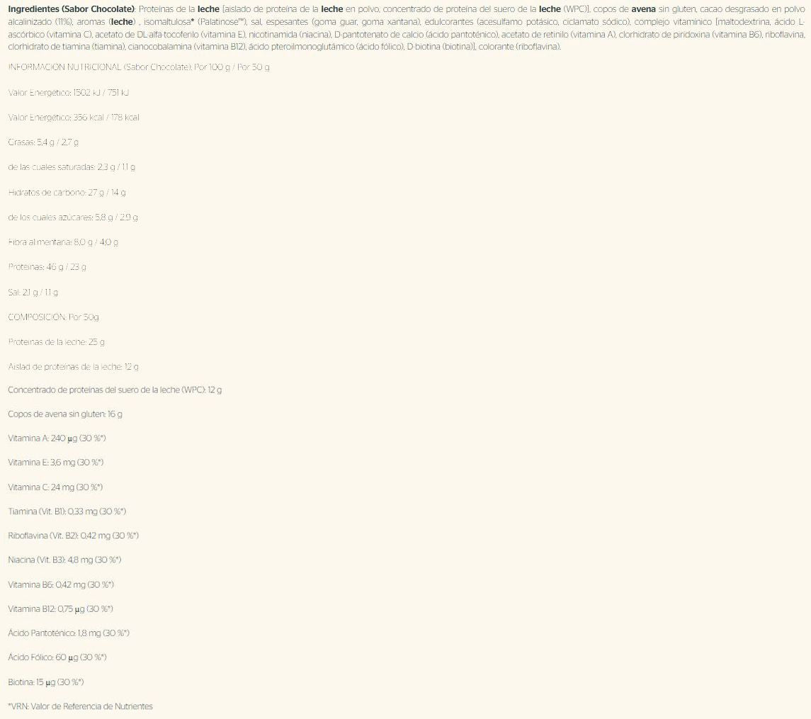 Información nutricional