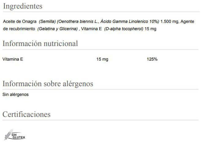 Información nutricional