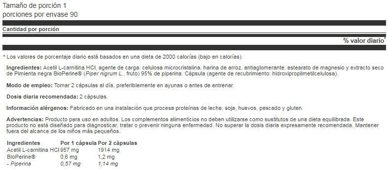 Información nutricional