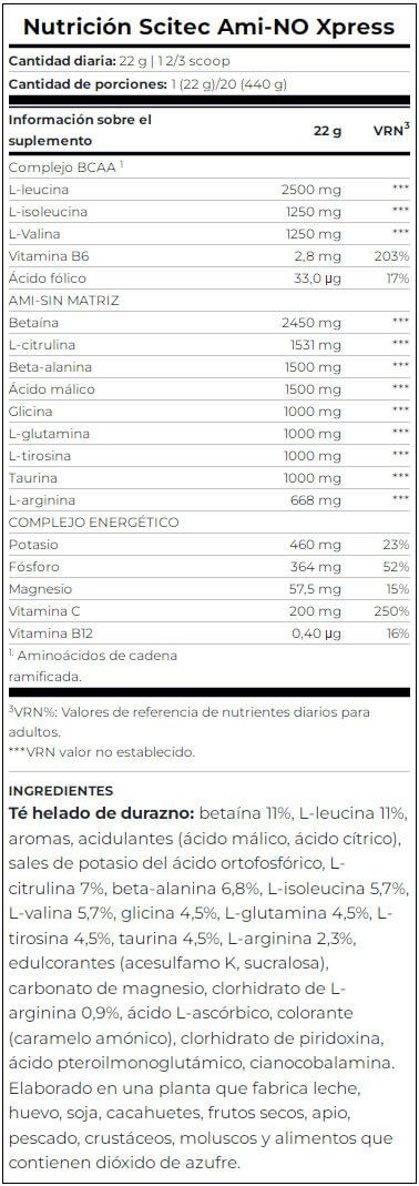 Información nutricional