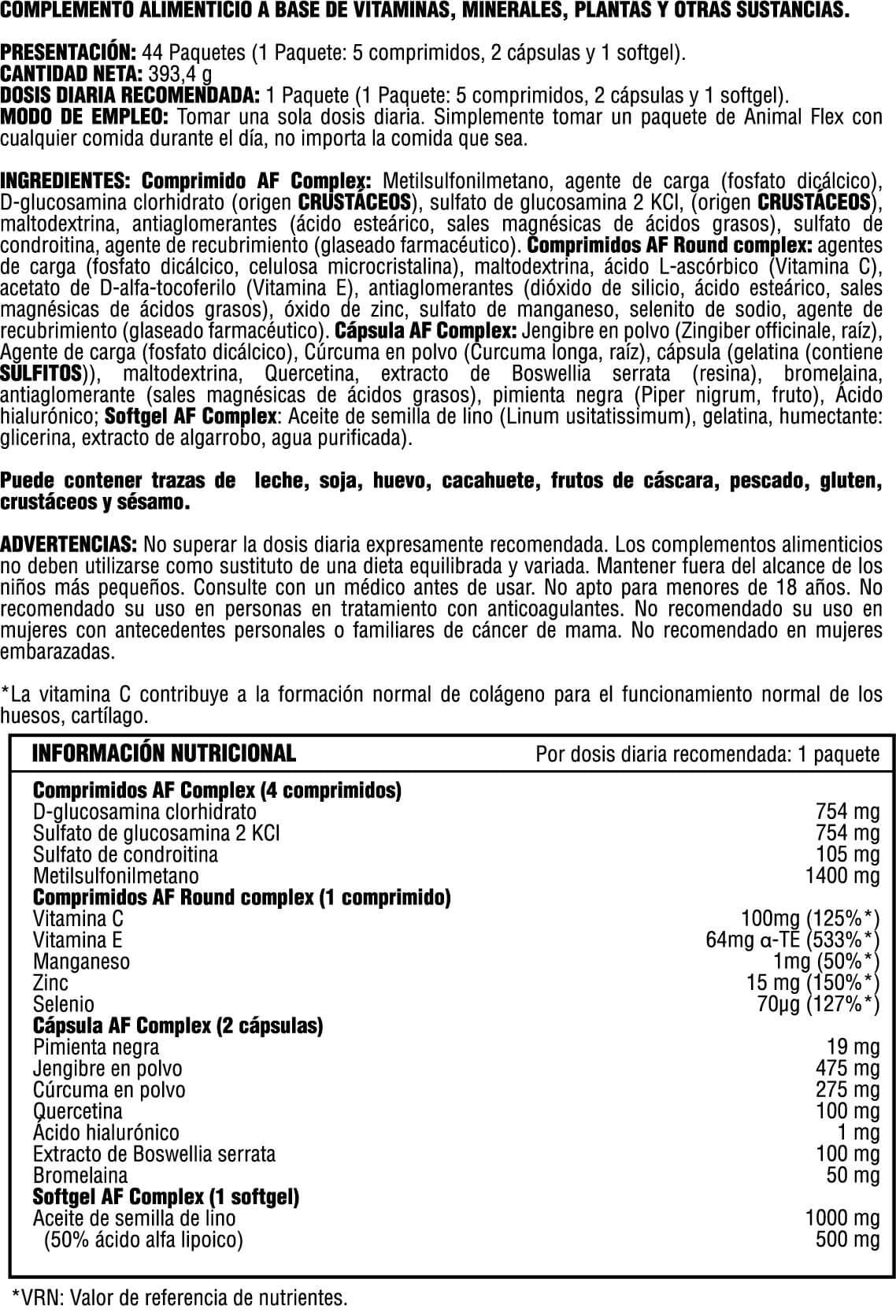 Información nutricional