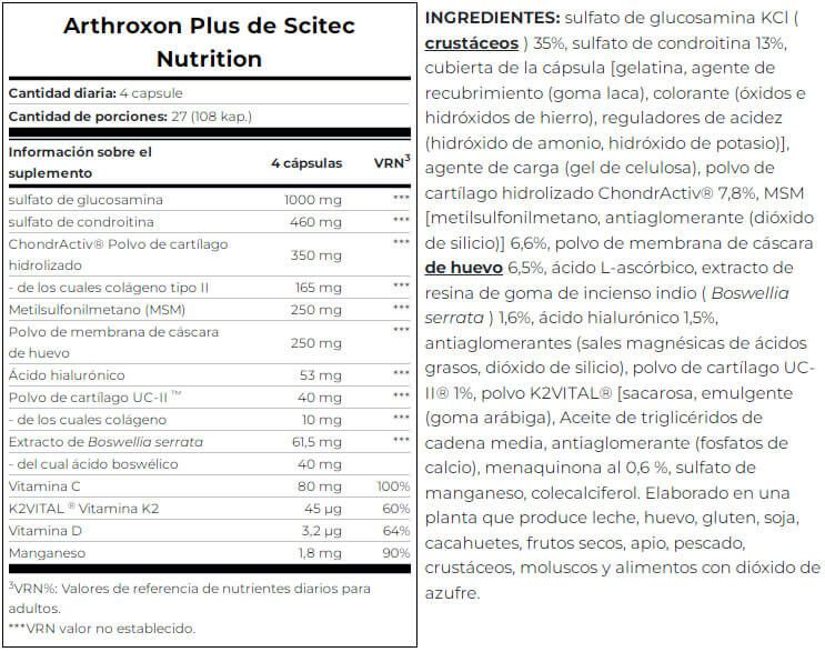 Información nutricional