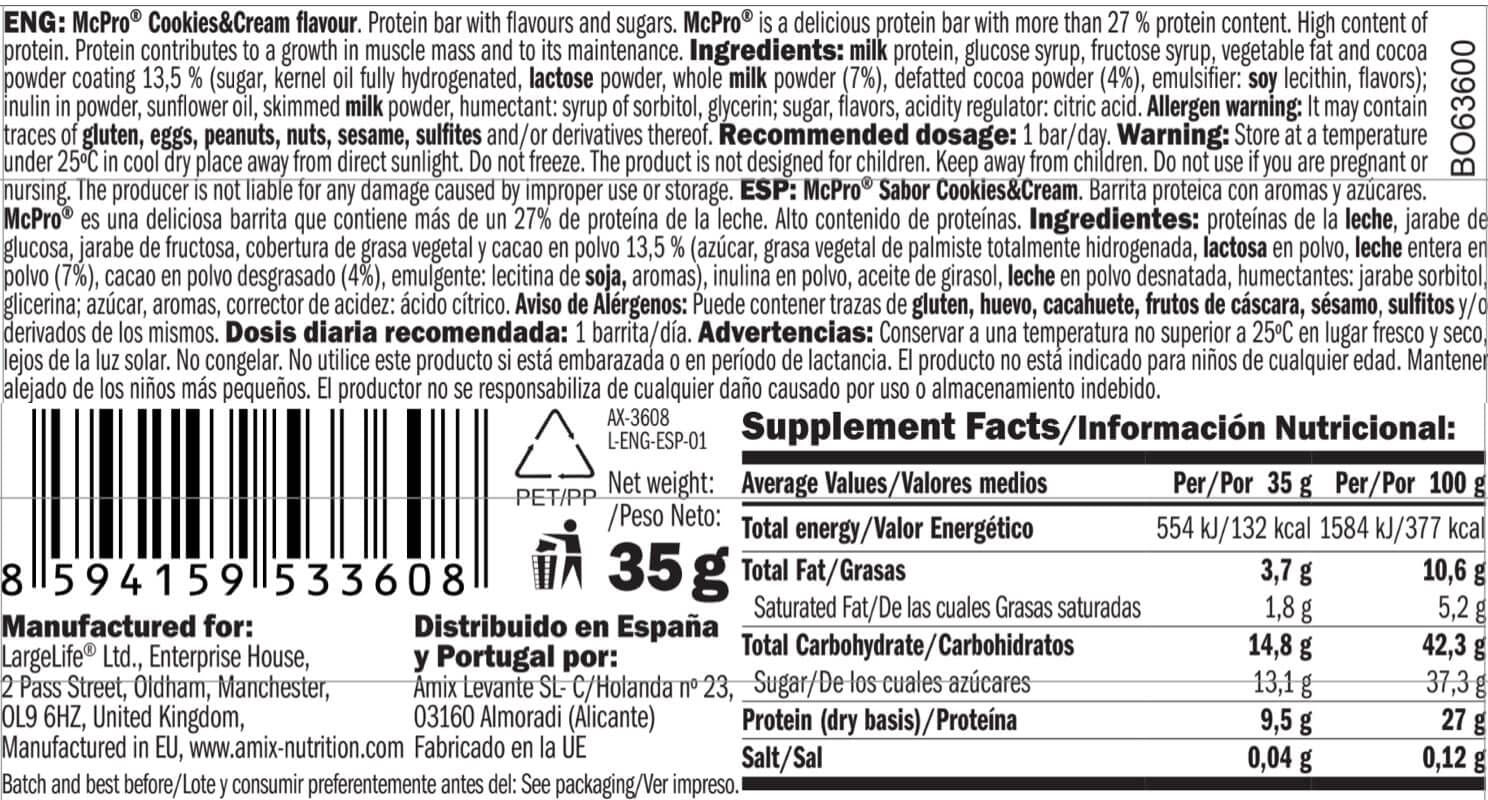 Información nutricional
