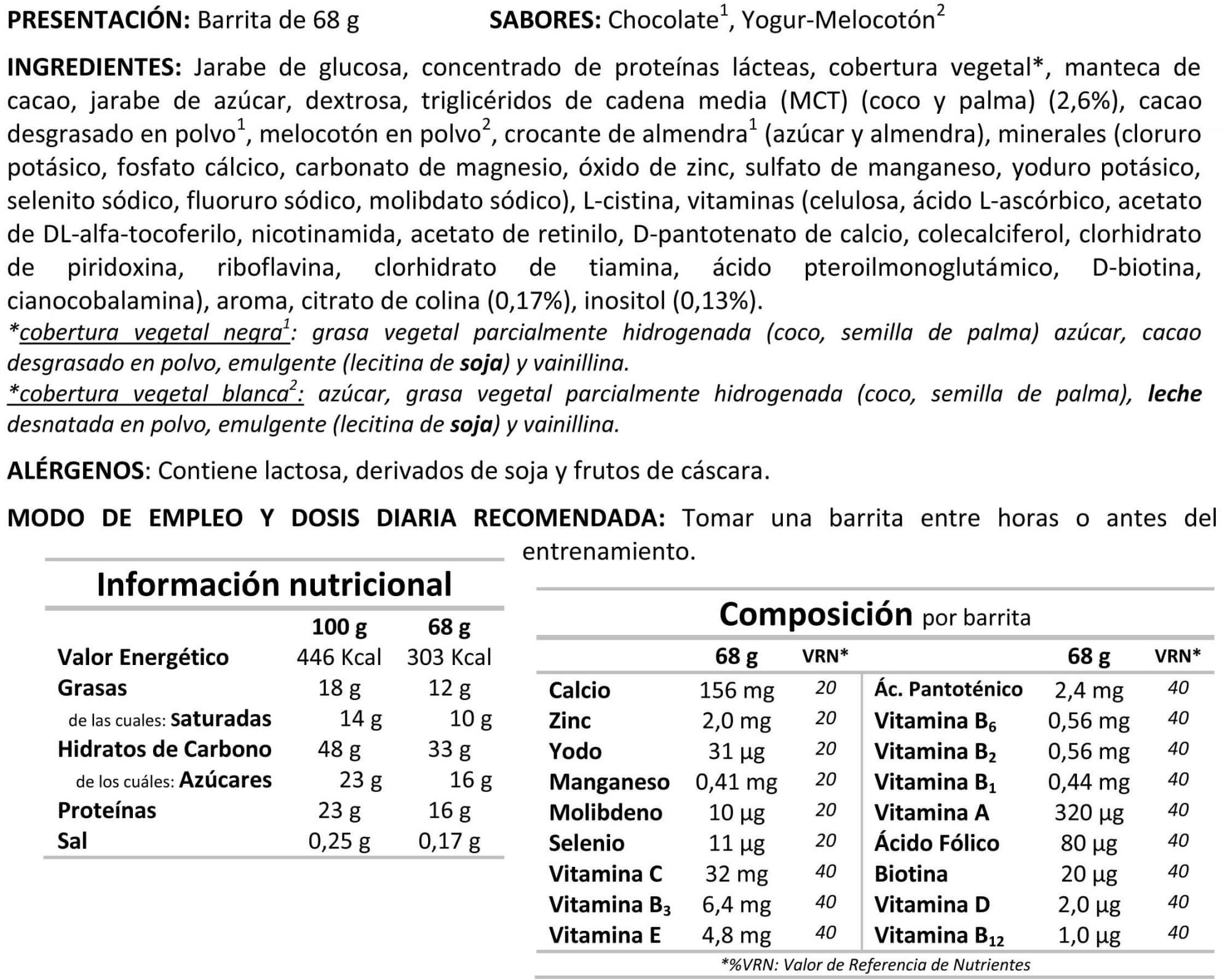 Información nutricional