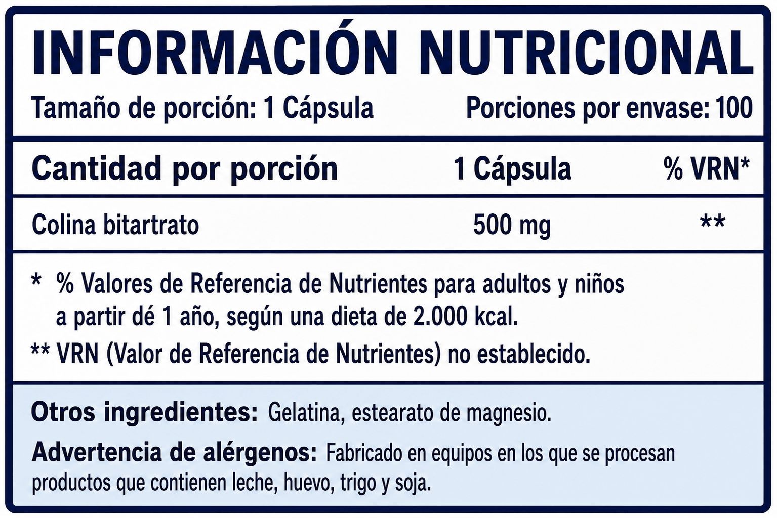 Información nutricional