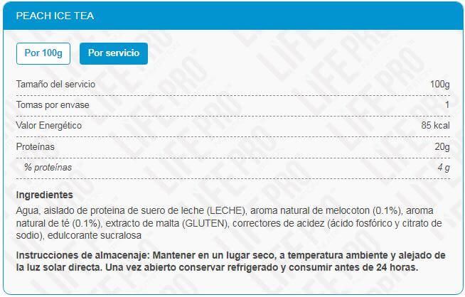 Información nutricional