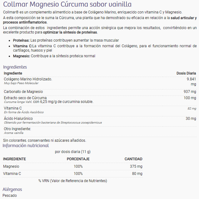 Información nutricional
