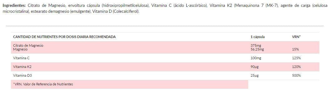 Información nutricional