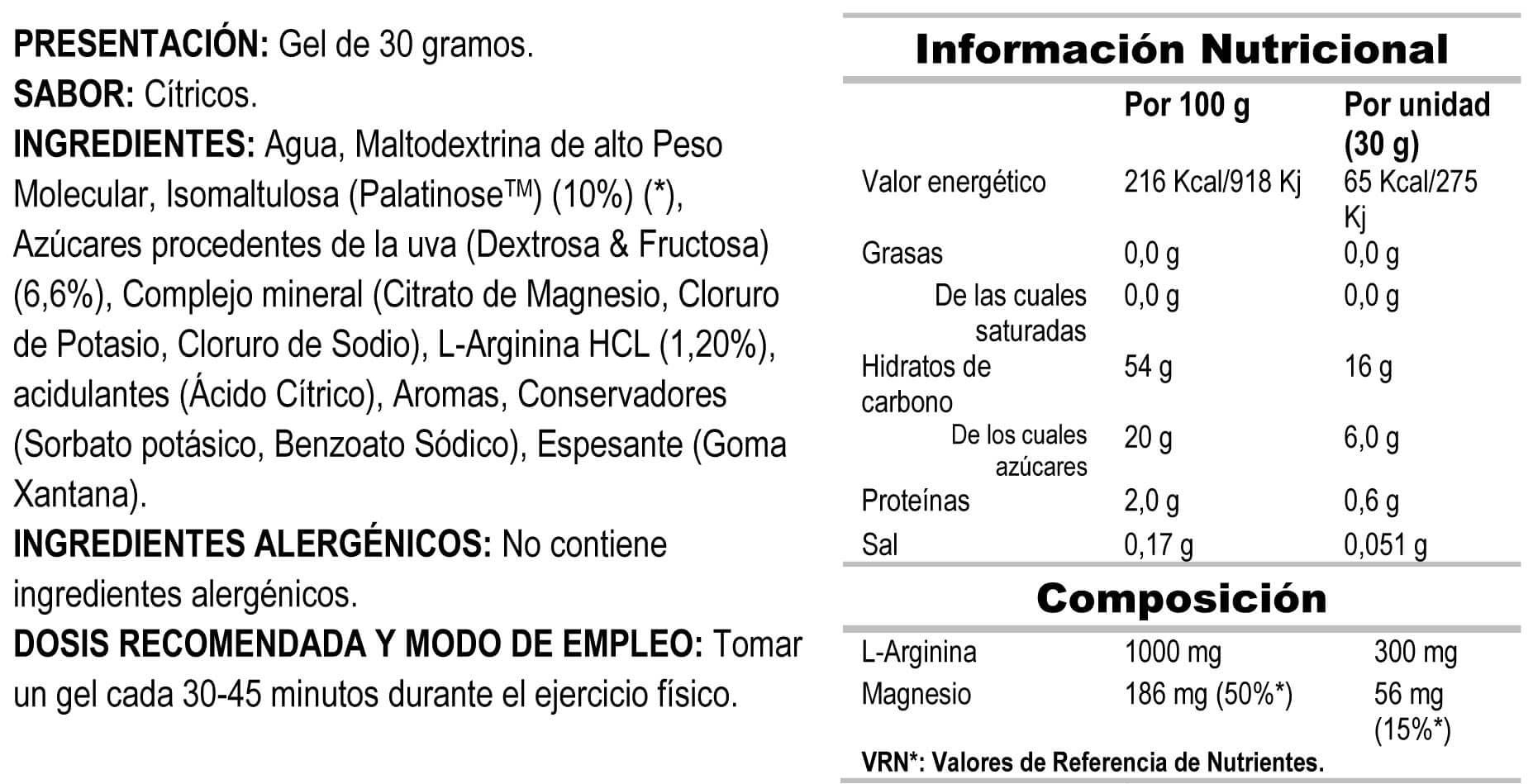 Información nutricional