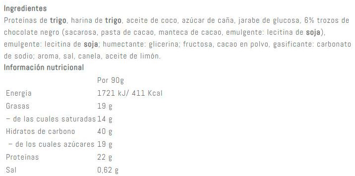 Información nutricional