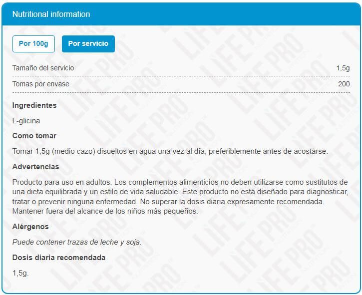 Información nutricional
