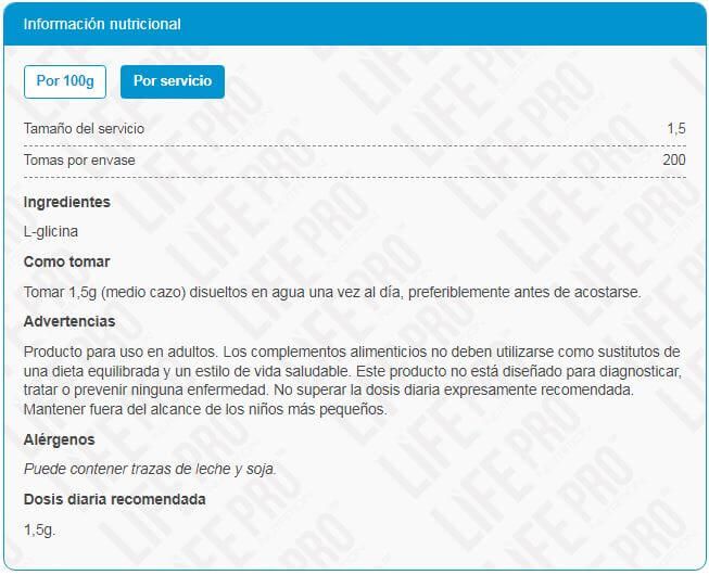 Información nutricional