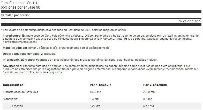 Información nutricional
