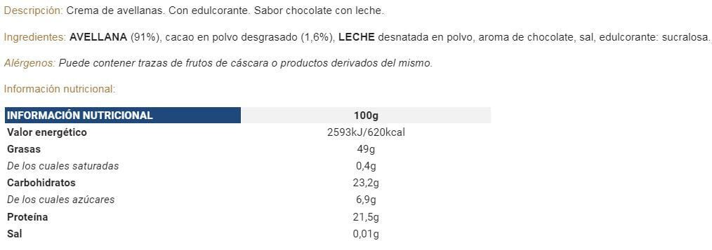 Información nutricional