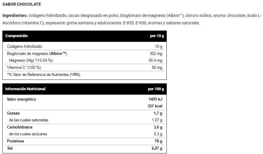 Información nutricional