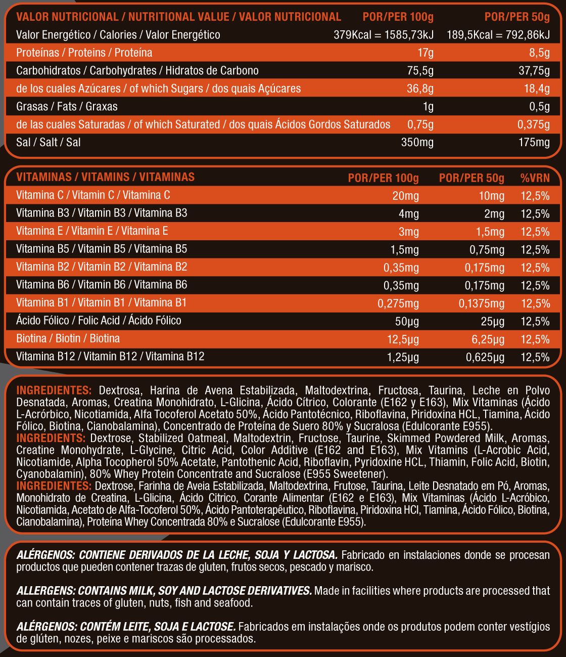 Información nutricional