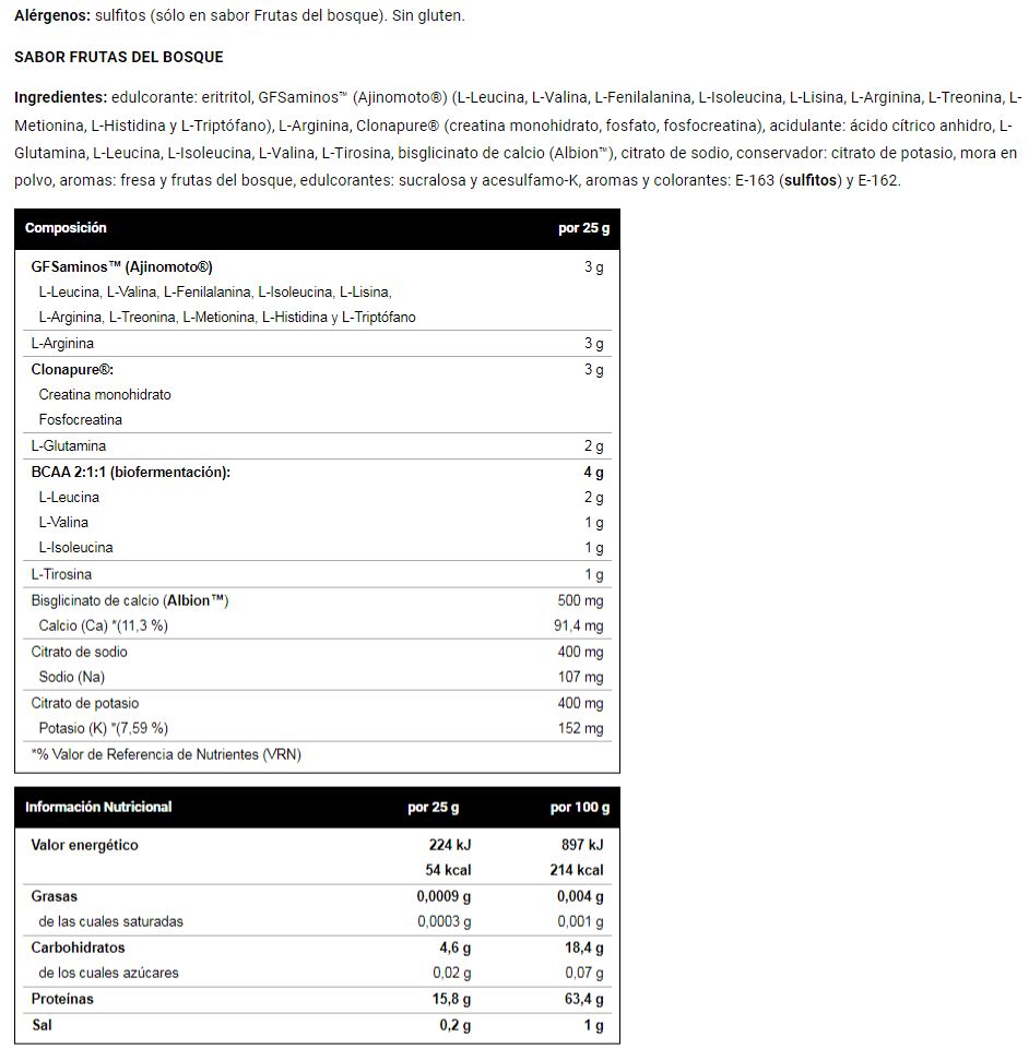 Información nutricional