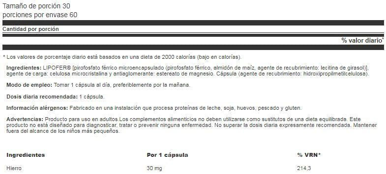 Información nutricional