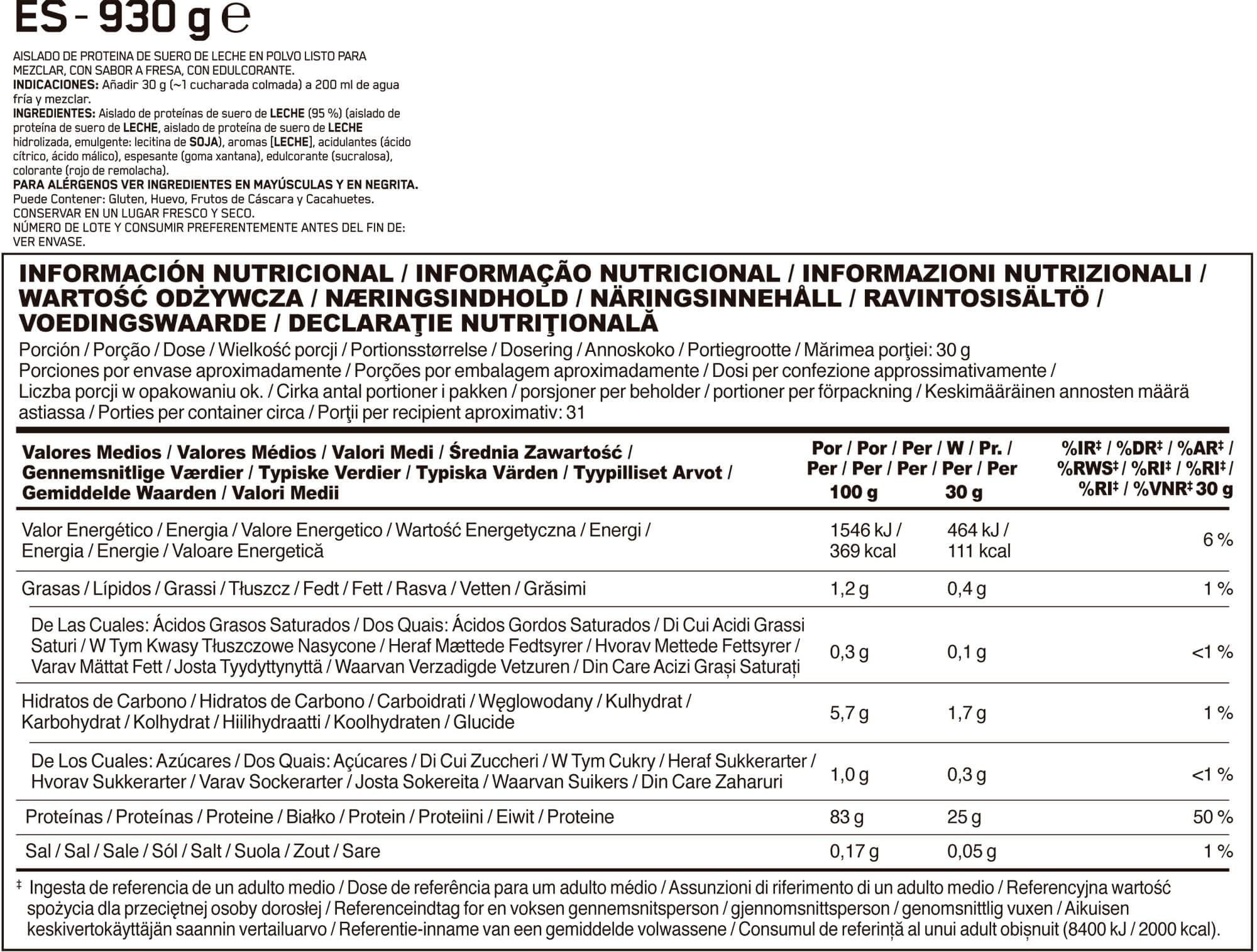 Información nutricional