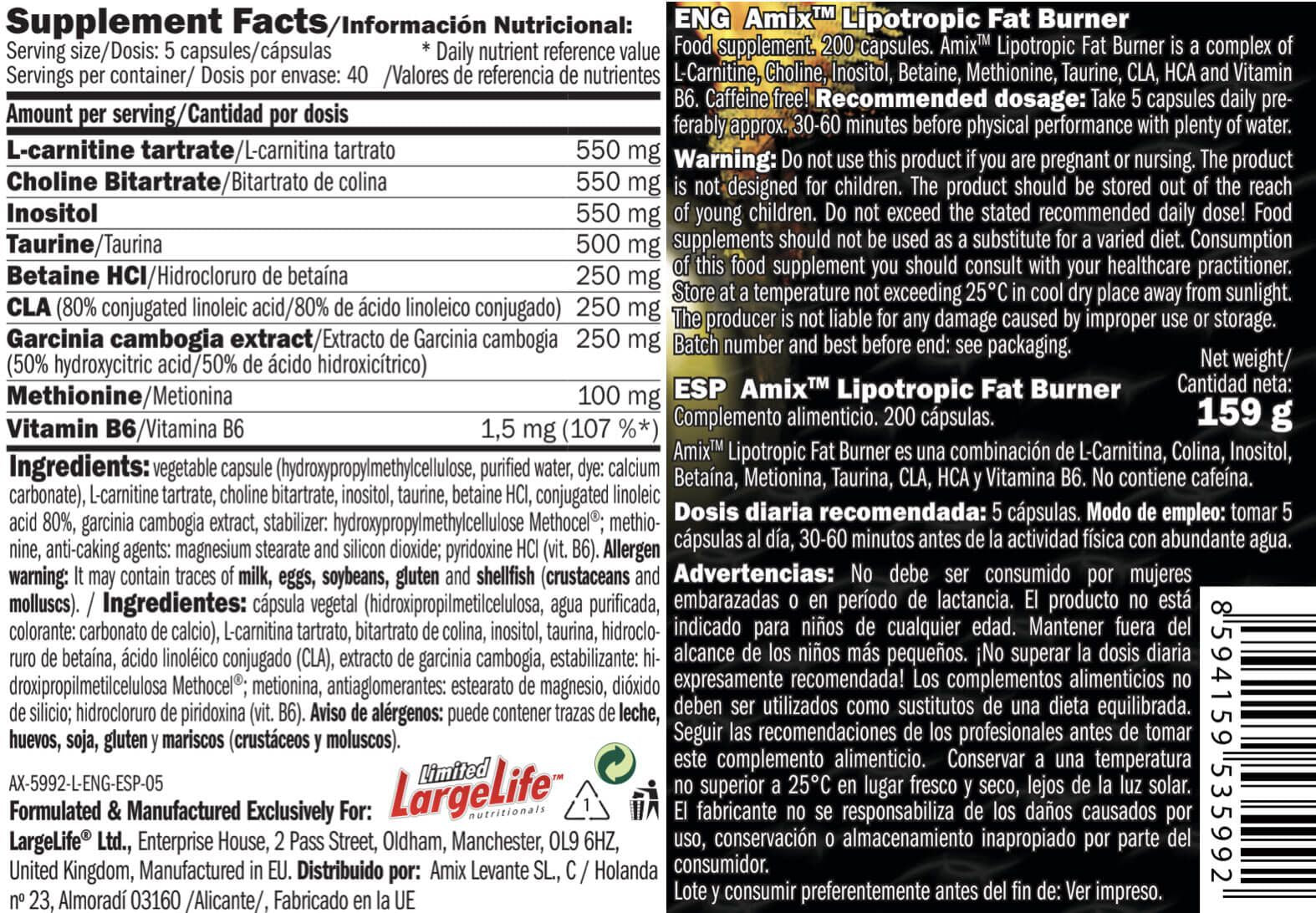 Información nutricional