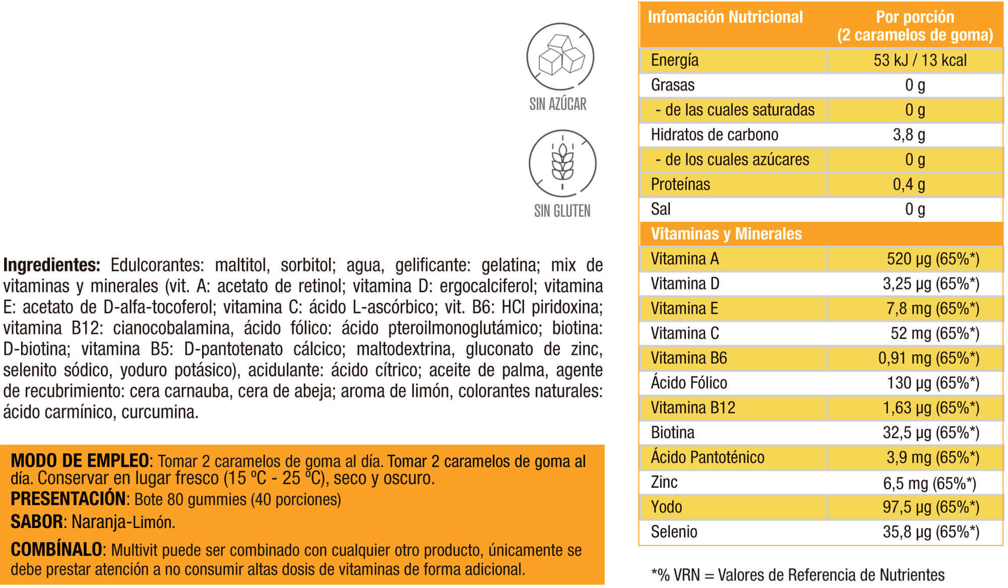 Información nutricional