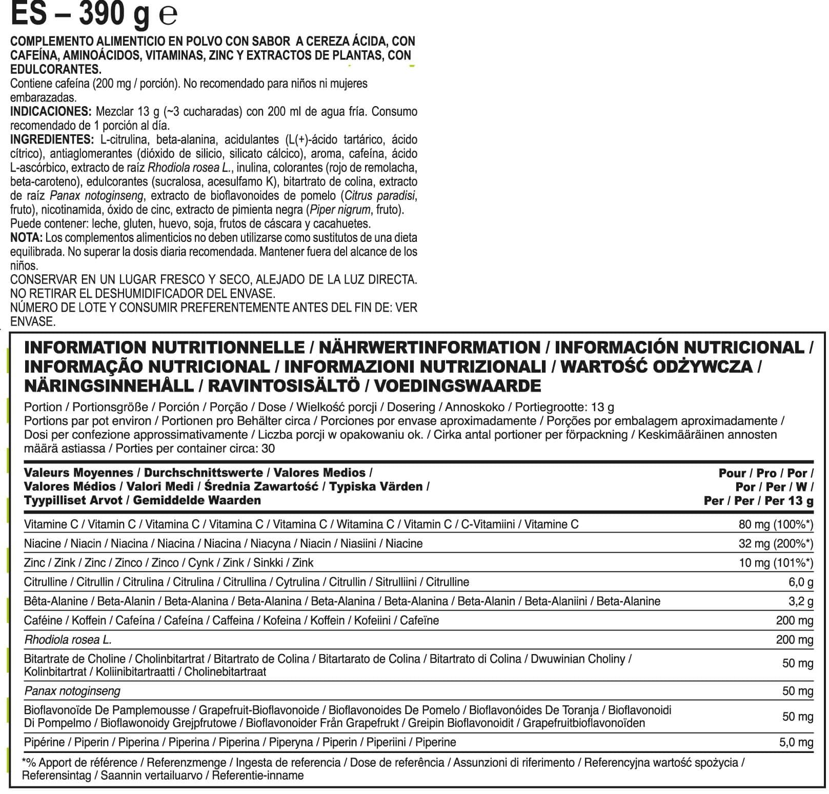 Información nutricional