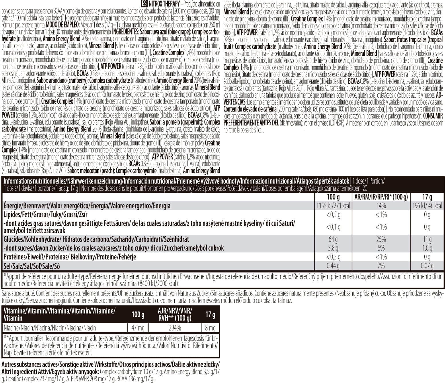 Información nutricional