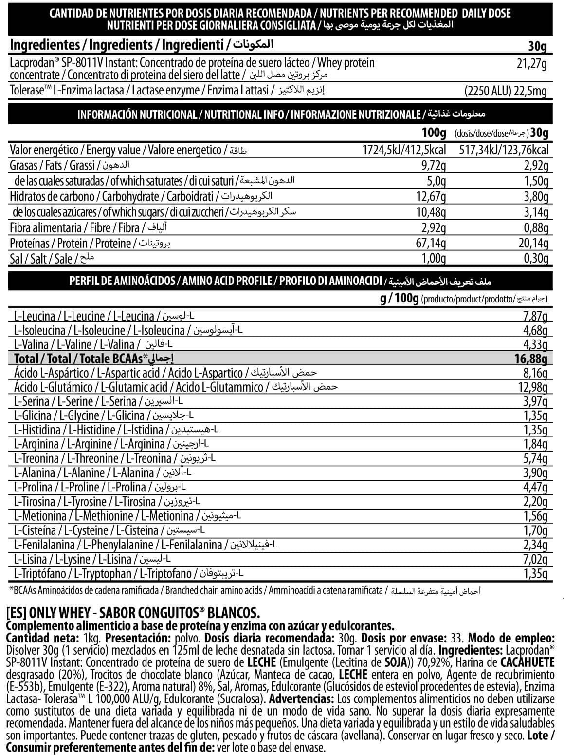 Información nutricional