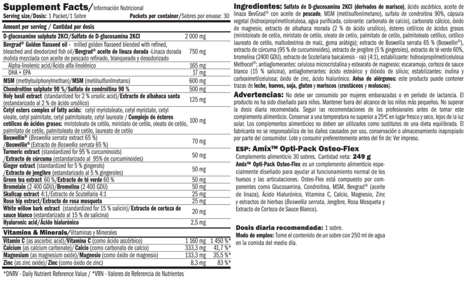 Información nutricional