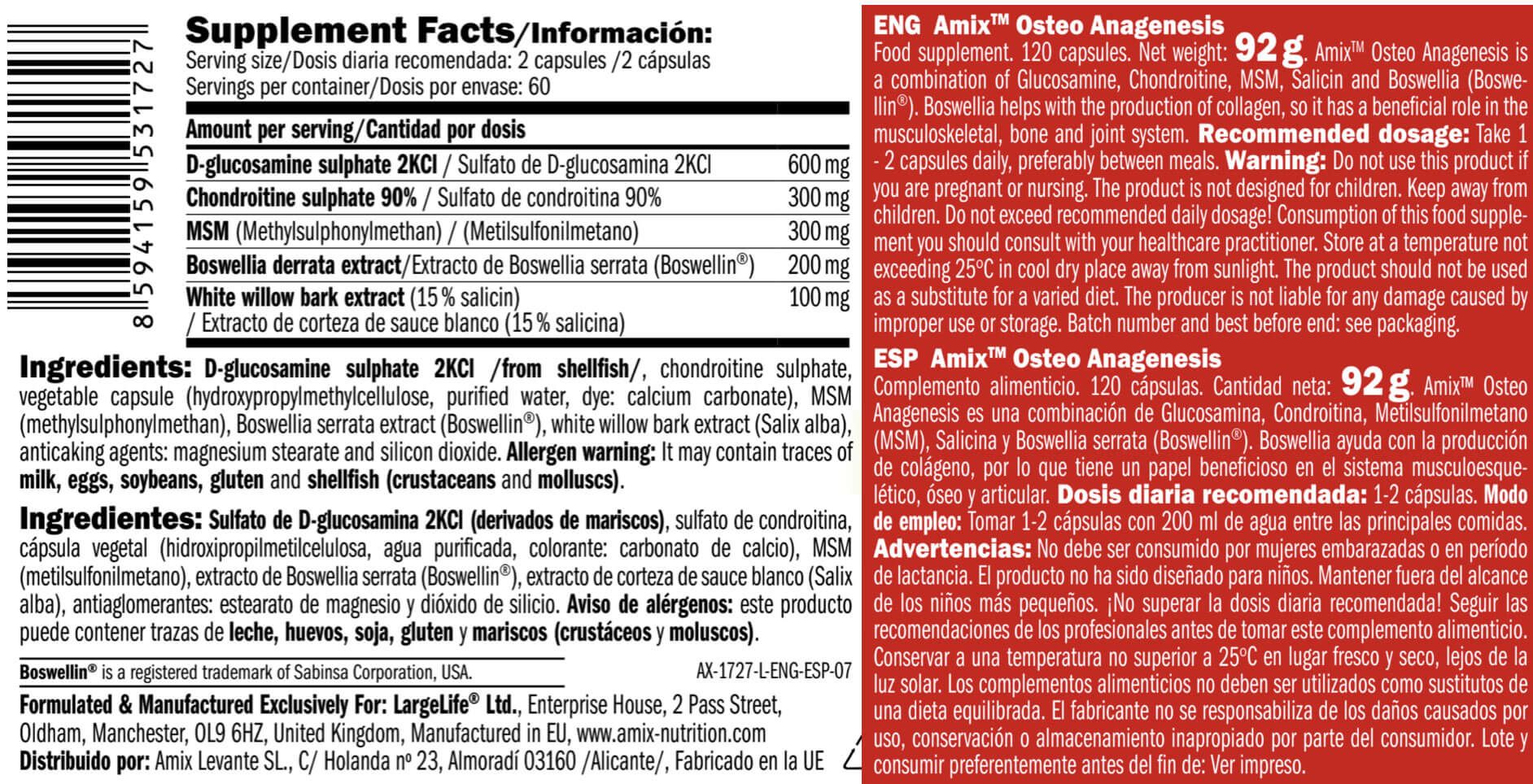 Información nutricional
