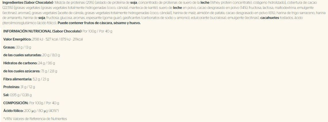 Información nutricional