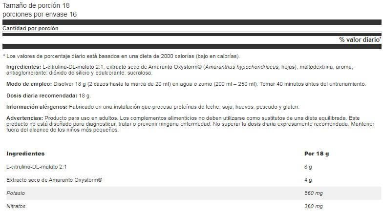 Información nutricional